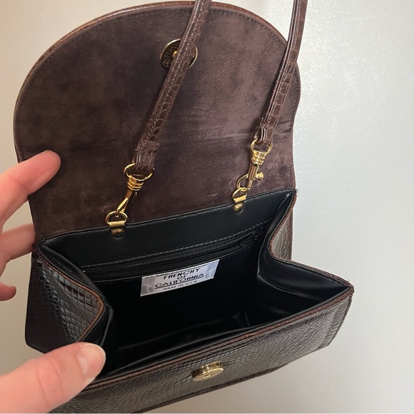 Vintage Brown Faux Leather Crocodile Bag - Picture 8 of 10